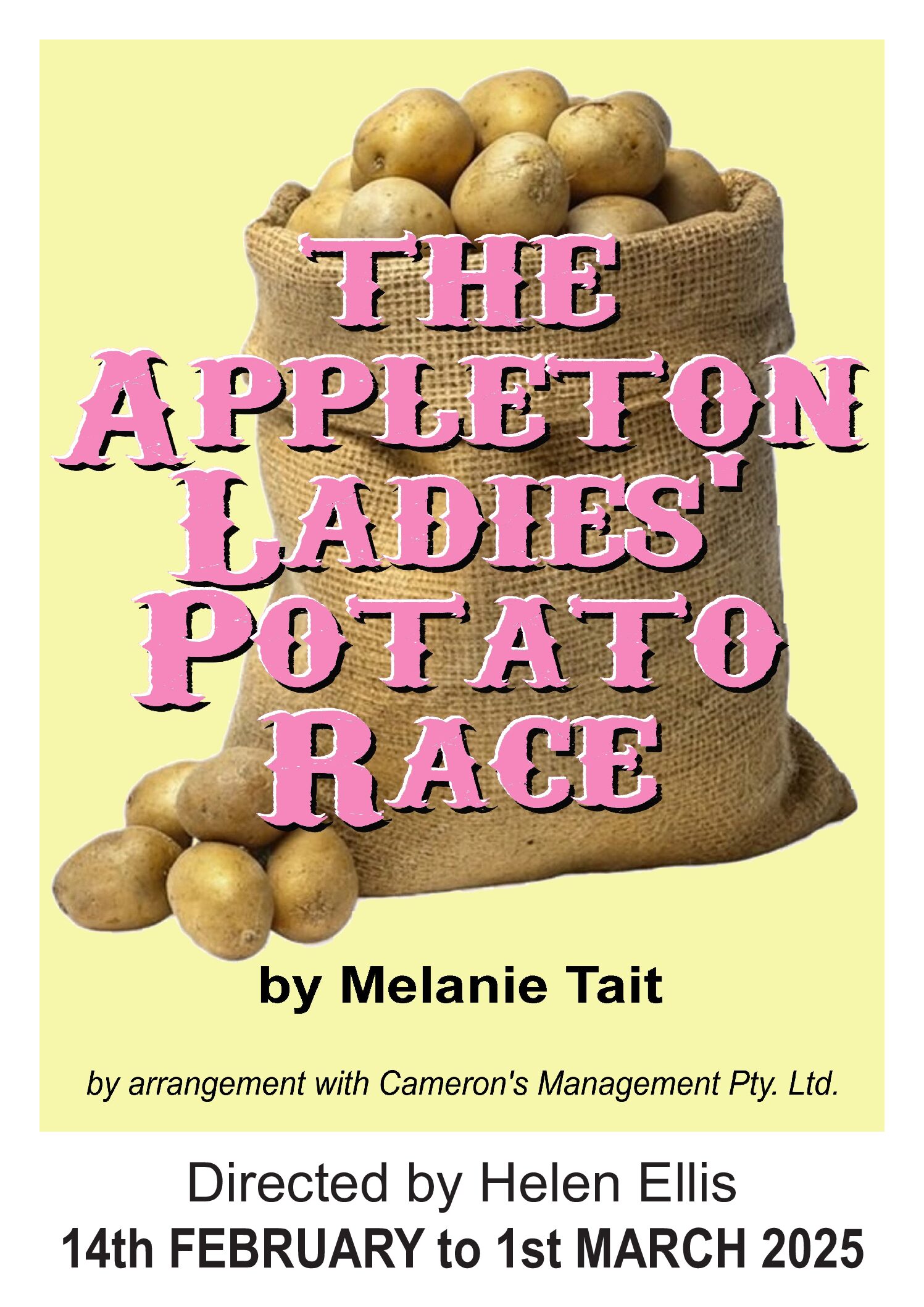 2025 #1 The Appleton Ladies Potato Race_poster with dates Ladies Day 2023